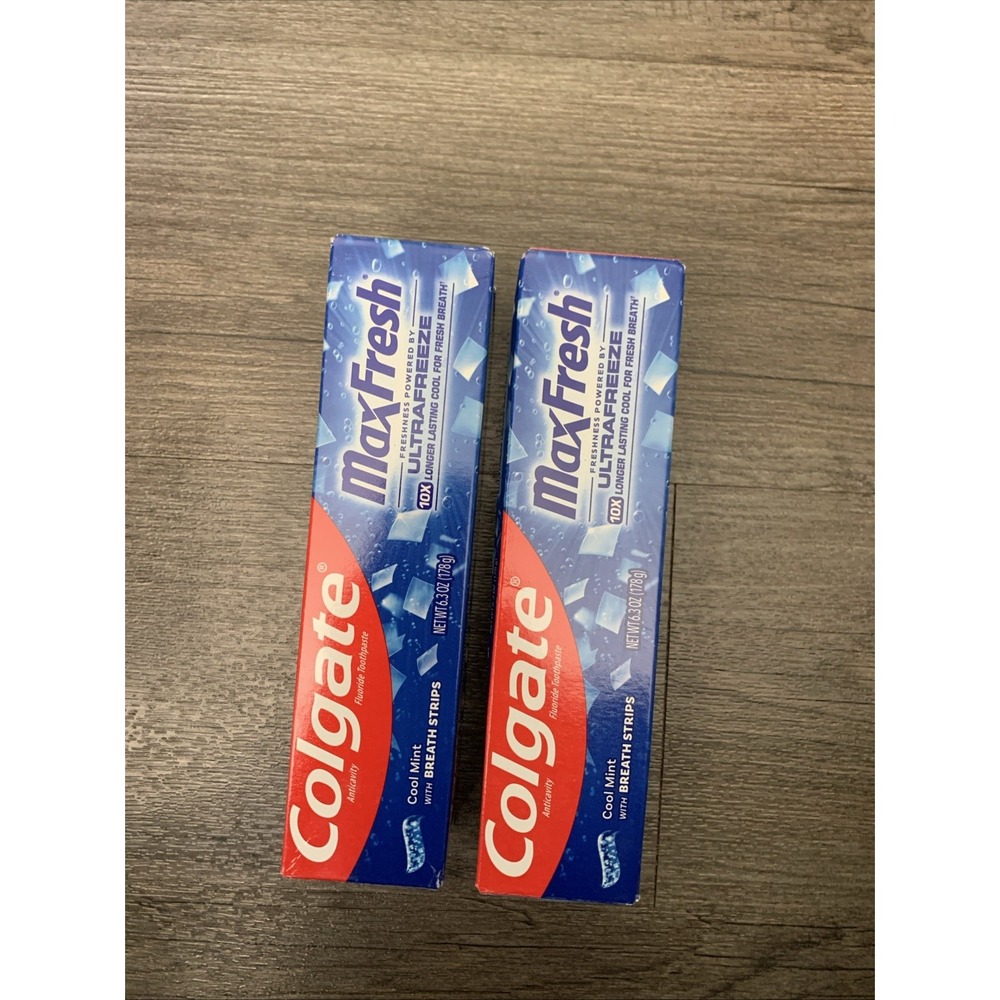 Colgate MaxFresh Toothpaste with Breath Strips - Cool Mint - 6.3oz (pack of 2)